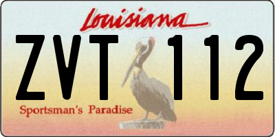 LA license plate ZVT112