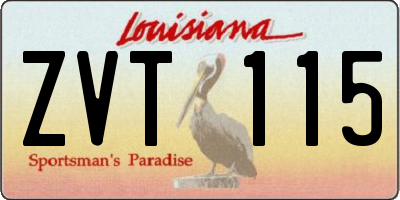 LA license plate ZVT115