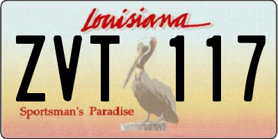 LA license plate ZVT117