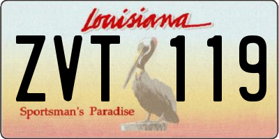 LA license plate ZVT119