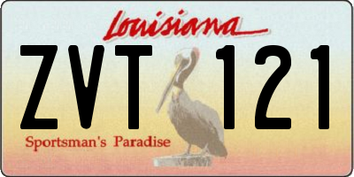 LA license plate ZVT121
