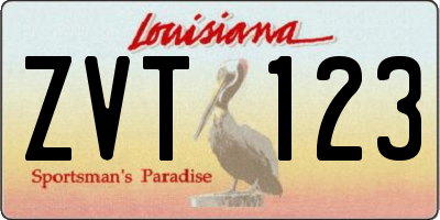 LA license plate ZVT123