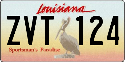 LA license plate ZVT124