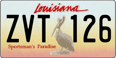 LA license plate ZVT126