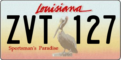 LA license plate ZVT127