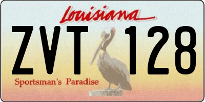 LA license plate ZVT128