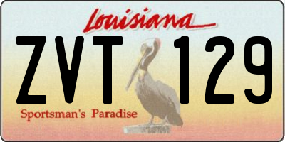 LA license plate ZVT129