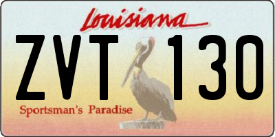 LA license plate ZVT130