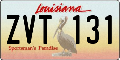 LA license plate ZVT131