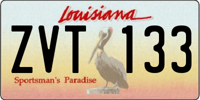 LA license plate ZVT133