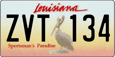 LA license plate ZVT134