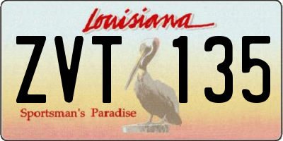 LA license plate ZVT135