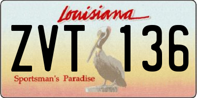 LA license plate ZVT136