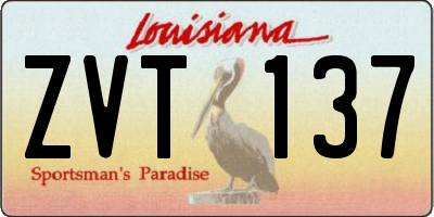 LA license plate ZVT137