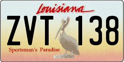 LA license plate ZVT138