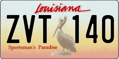 LA license plate ZVT140