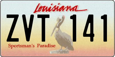 LA license plate ZVT141