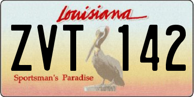 LA license plate ZVT142