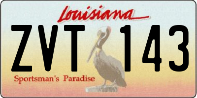 LA license plate ZVT143