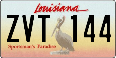 LA license plate ZVT144