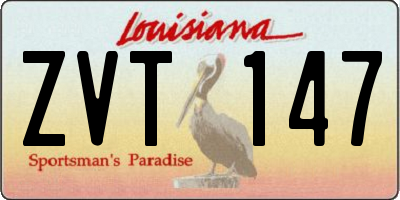 LA license plate ZVT147