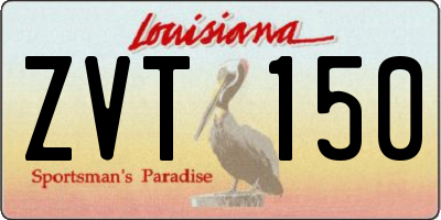 LA license plate ZVT150
