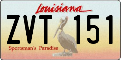 LA license plate ZVT151