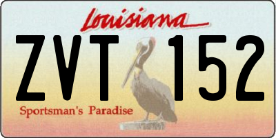 LA license plate ZVT152