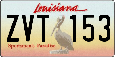 LA license plate ZVT153