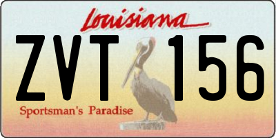 LA license plate ZVT156