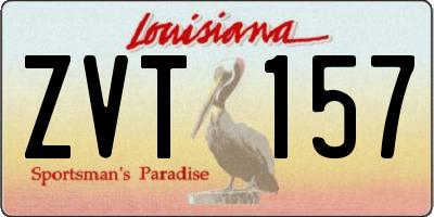 LA license plate ZVT157