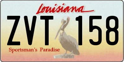 LA license plate ZVT158