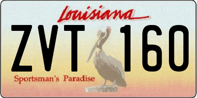 LA license plate ZVT160