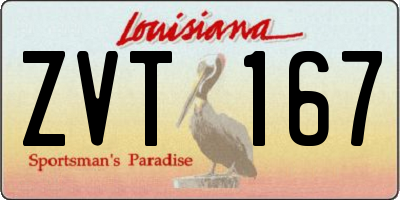 LA license plate ZVT167