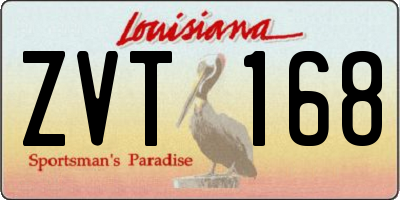 LA license plate ZVT168