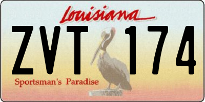 LA license plate ZVT174