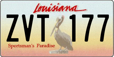 LA license plate ZVT177