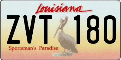 LA license plate ZVT180