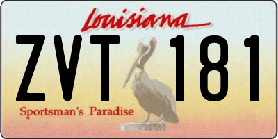 LA license plate ZVT181