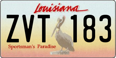 LA license plate ZVT183