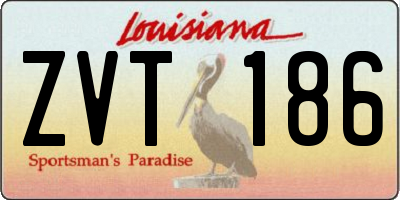 LA license plate ZVT186