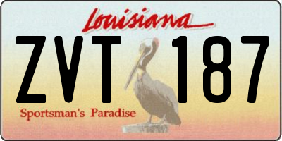 LA license plate ZVT187