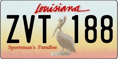 LA license plate ZVT188