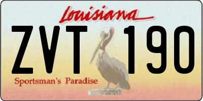 LA license plate ZVT190
