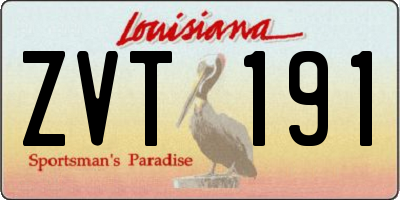 LA license plate ZVT191