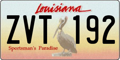LA license plate ZVT192