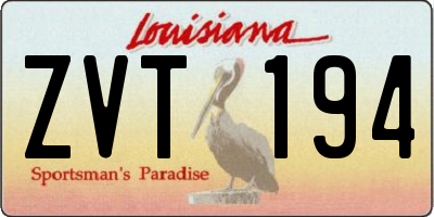 LA license plate ZVT194