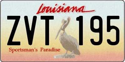 LA license plate ZVT195