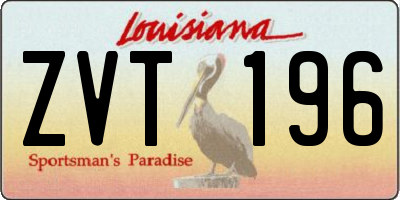 LA license plate ZVT196
