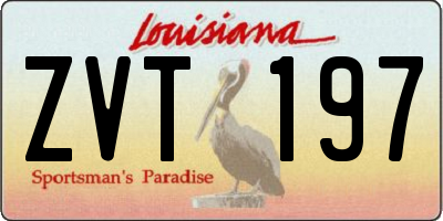 LA license plate ZVT197
